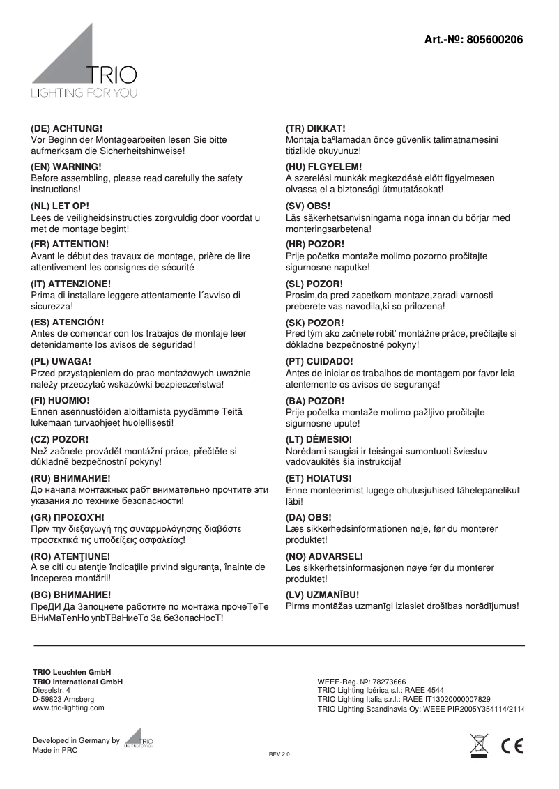 First page image of the manual for Kolani 805600206