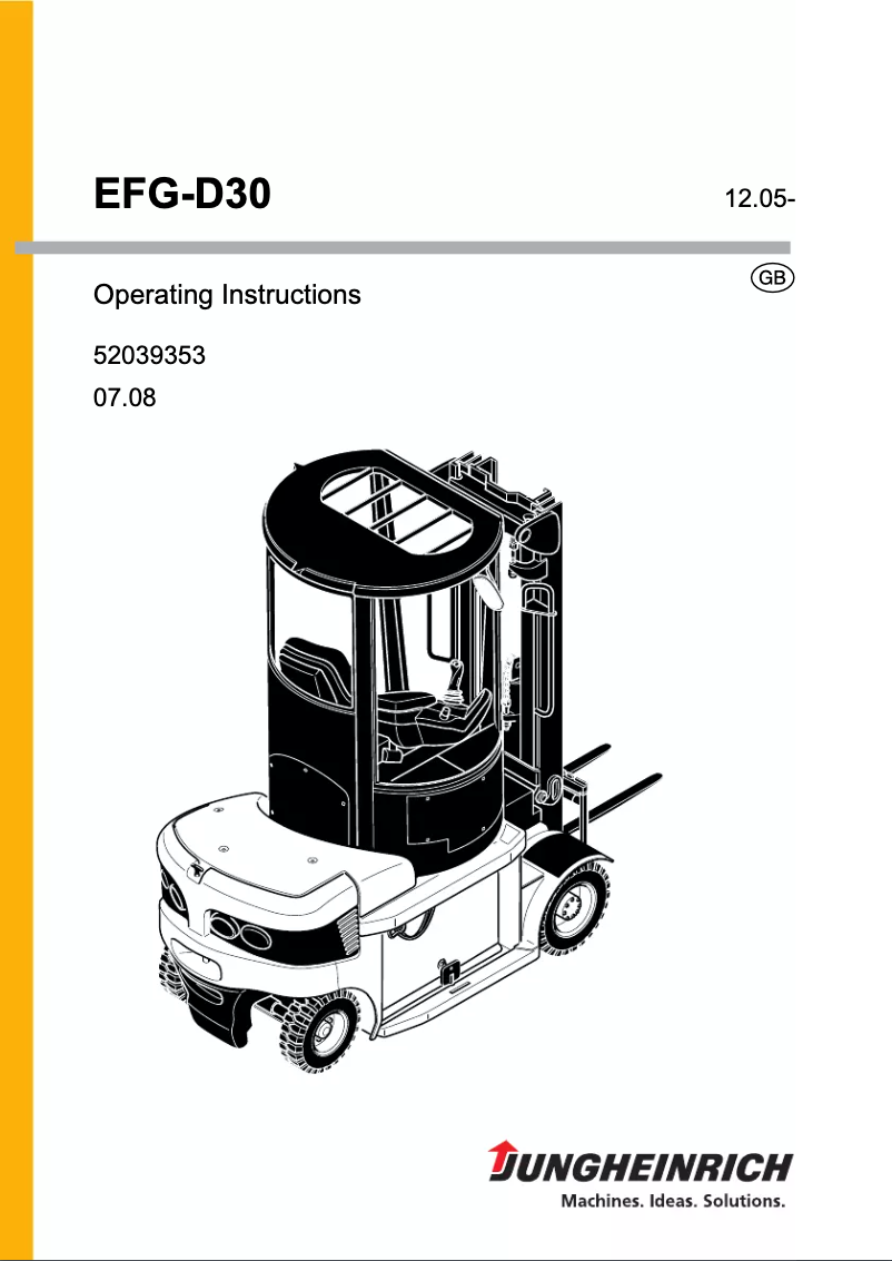 Page 1 of the manual User Manual Jungheinrich EFG D30