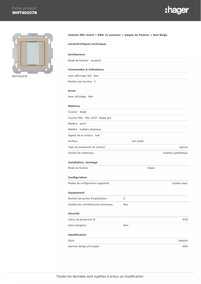First page image of the manual for WHT40207B