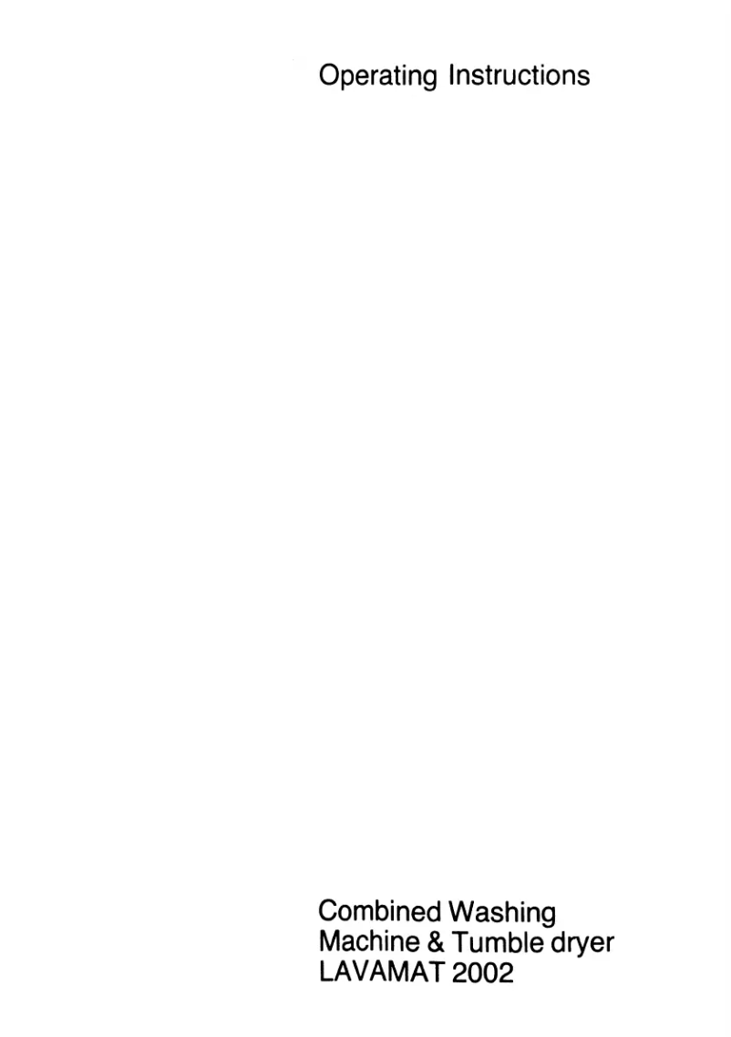 Page 1 of the manual User Manual AEG Lavamat 2002