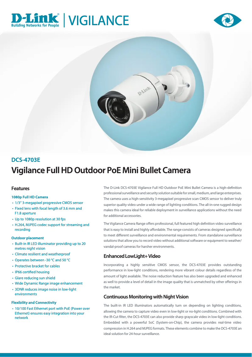 First page image of the manual for DCS-4703E