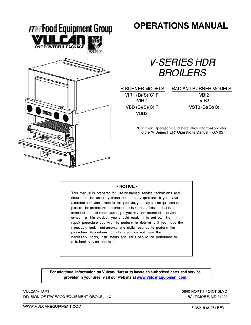 First page image of the manual for VIR1SF