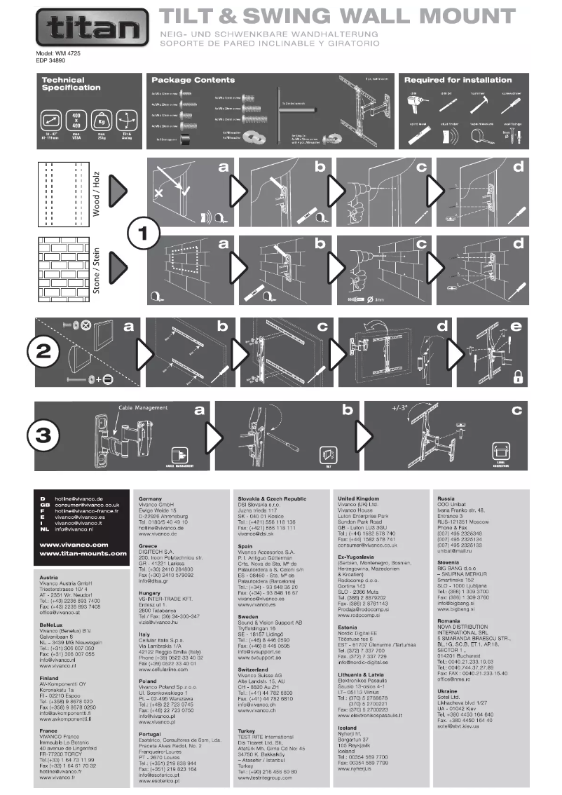 First page image of the manual for WM 4725