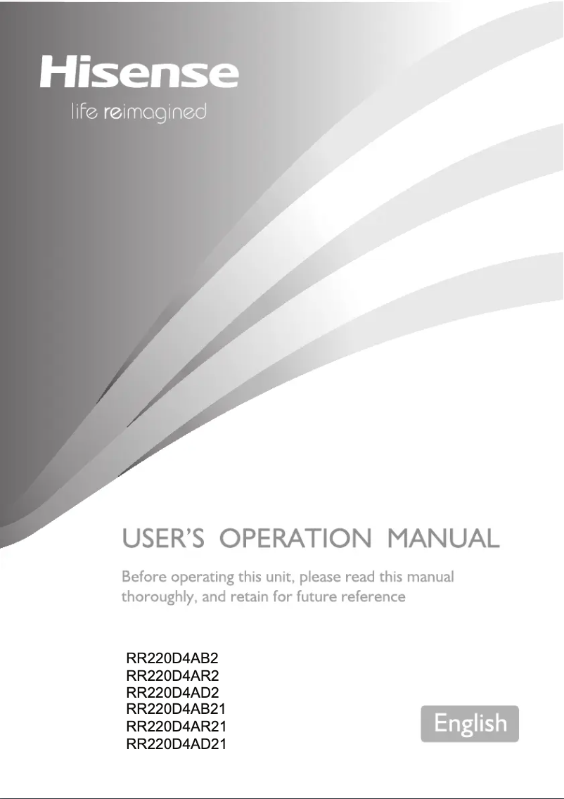 First page image of the manual for RR220D4AR21