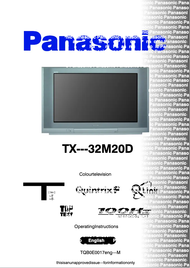 First page image of the manual for TX-32M20D