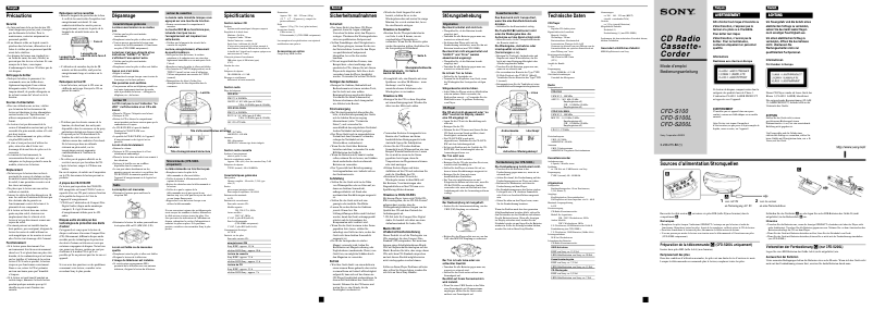 First page image of the manual for CFD-S200L