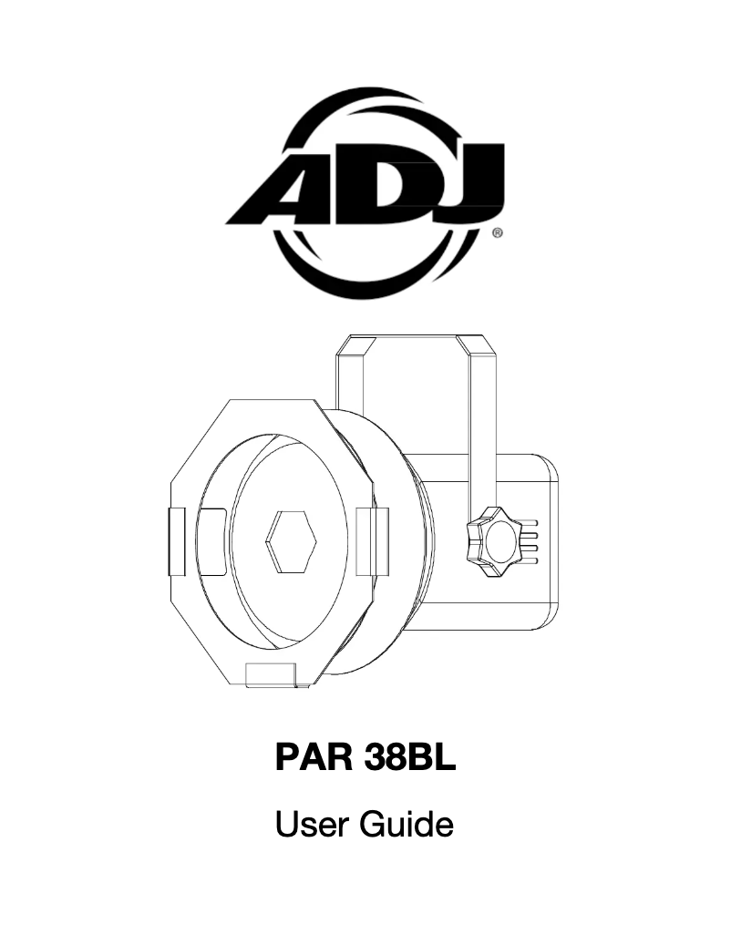 First page image of the manual for PAR 38BL