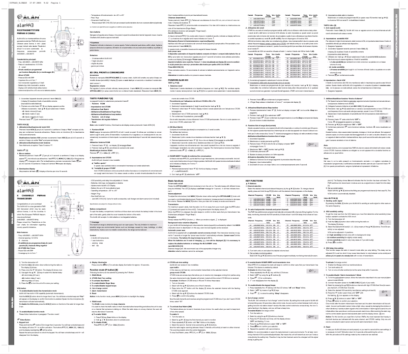 Page 1 of the manual User Manual Midland ALAN 443