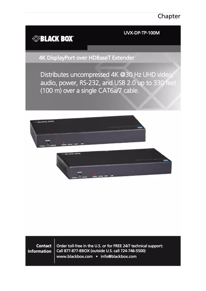 First page image of the manual for UVX-DP-TP-100M