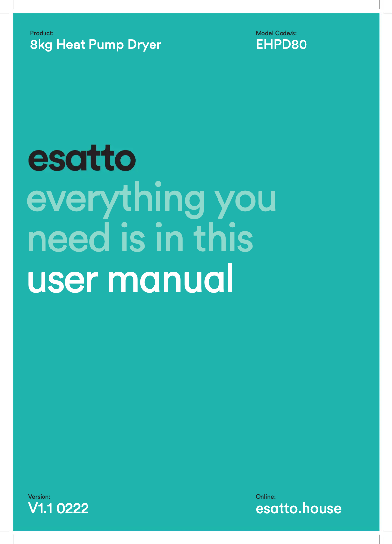 First page image of the manual for EHPD80