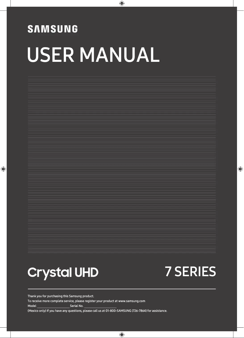 Page 1 of the manual User Manual Samsung UN50TU7000FXZX