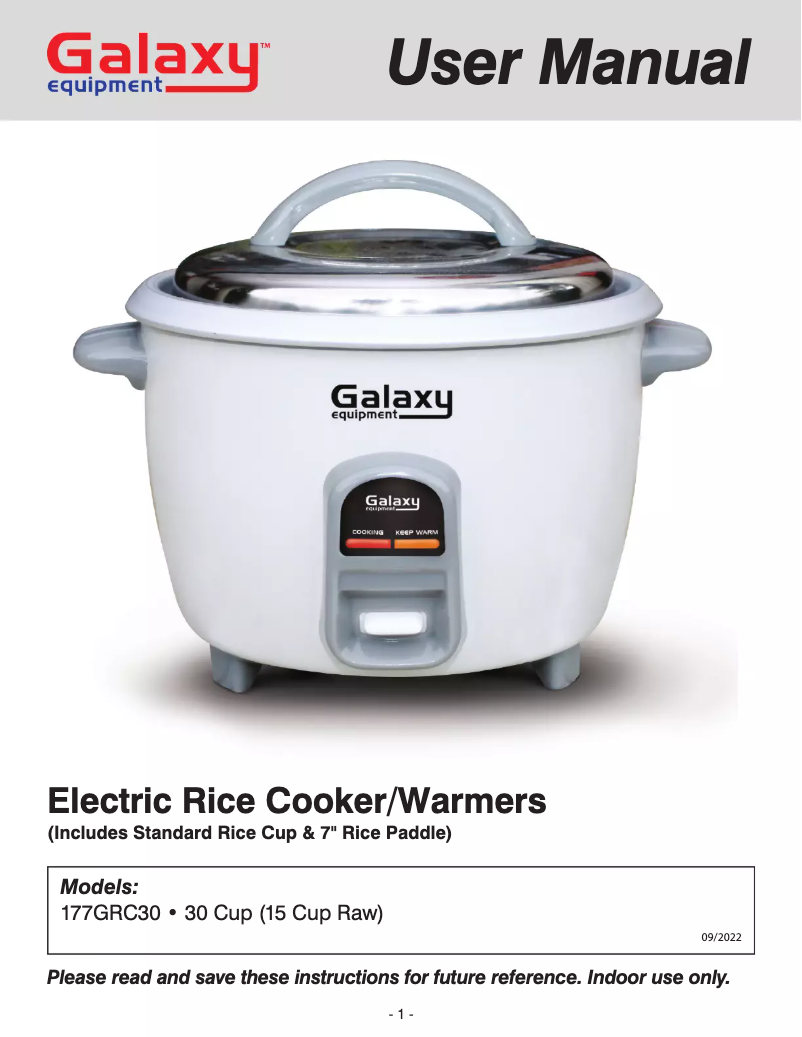 First page image of the manual for GRC30