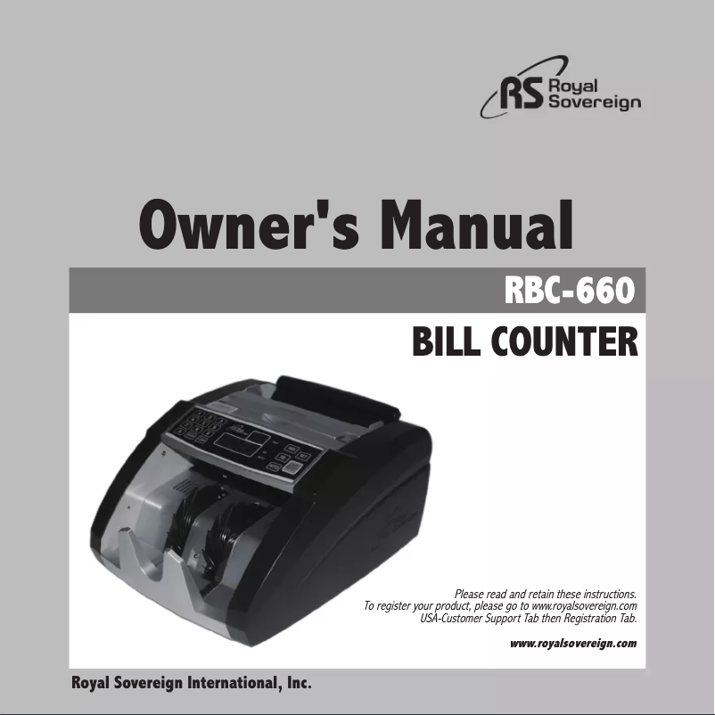 First page image of the manual for RBC-660