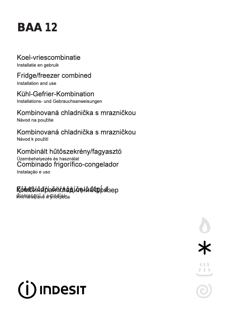 Page 1 of the manual User Manual Indesit BAA 12