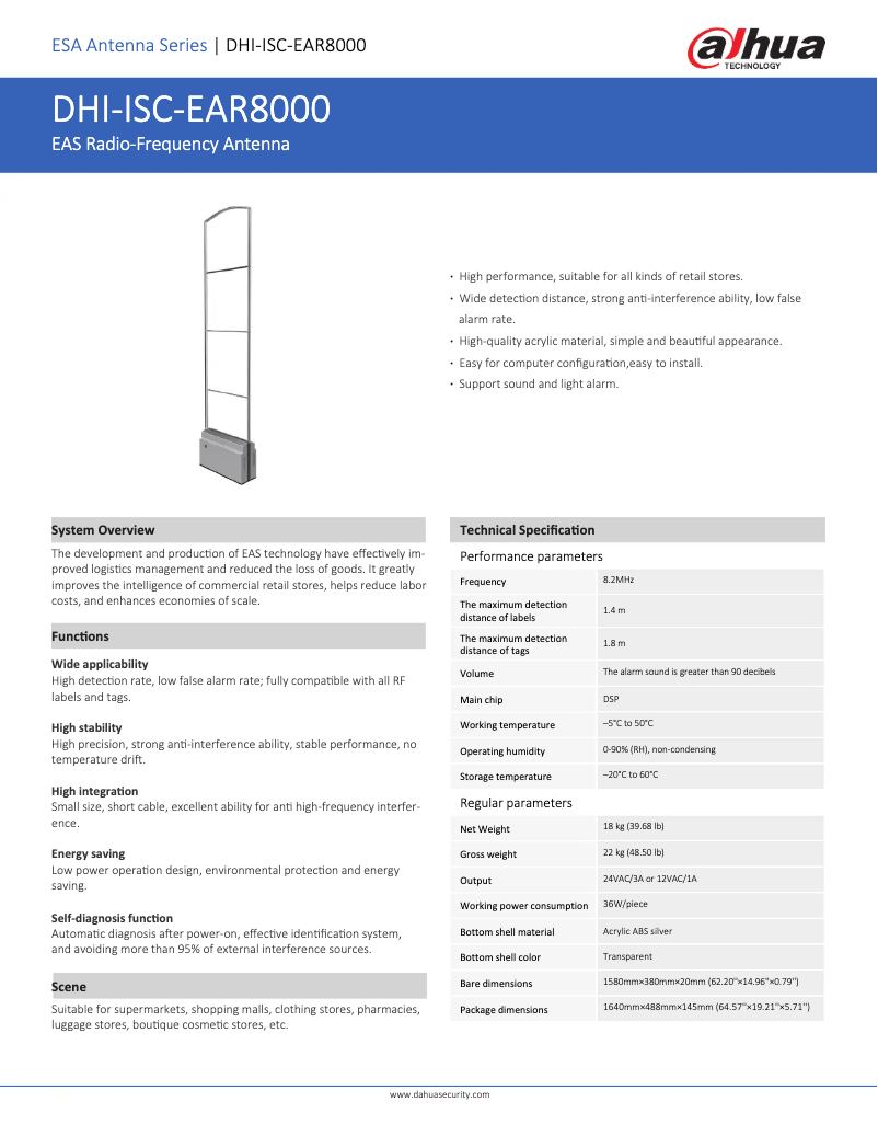 Page 1 of the manual User Manual Dahua Technology ISC-EAR8000-S