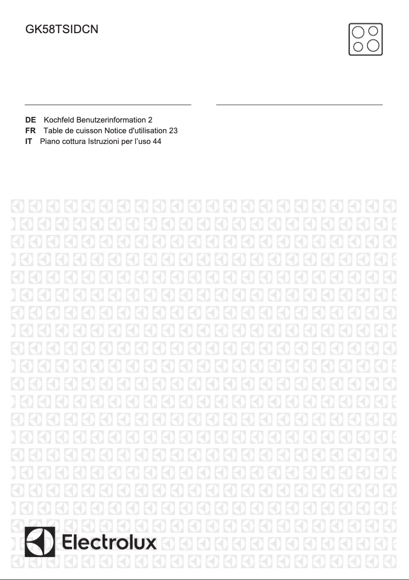 First page image of the manual for GK58TSIDCN