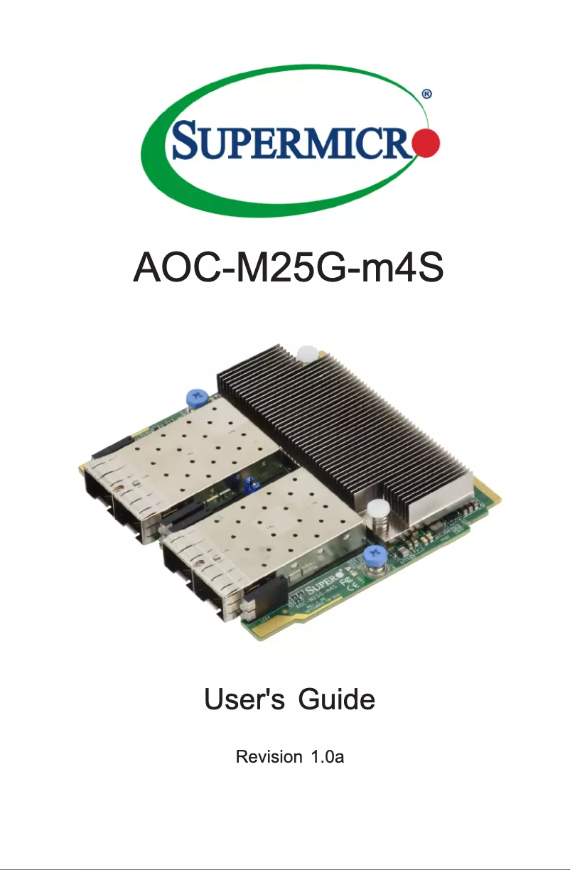 Page 1 of the manual User Manual Supermicro AOC-M25G-M4SM