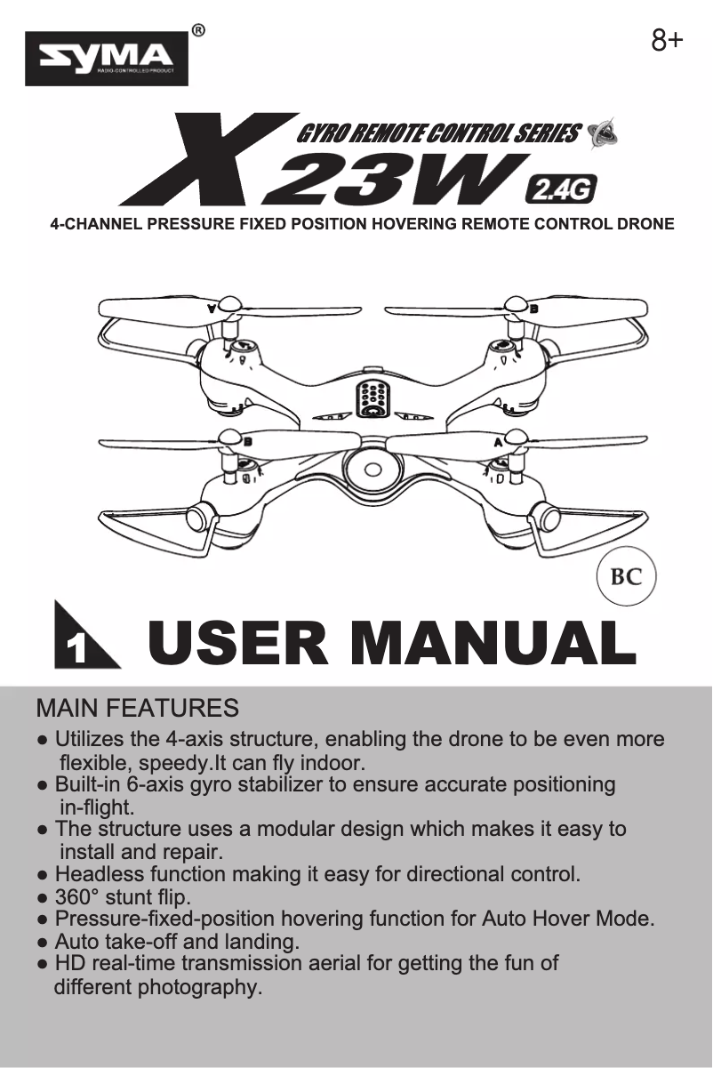 First page image of the manual for X23W