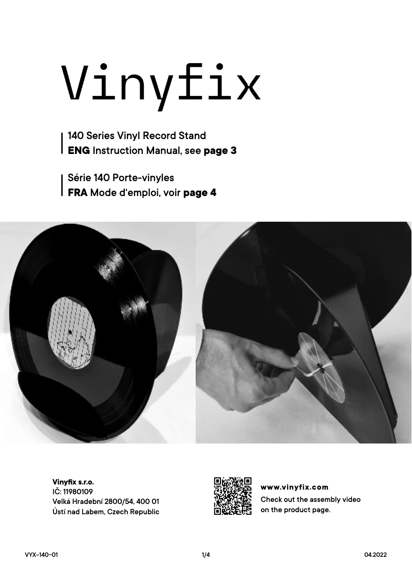 First page image of the manual for Vinyl Record Stand 140