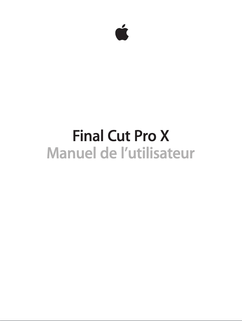 Page 1 of the manual User Manual Apple Final Cut Pro X