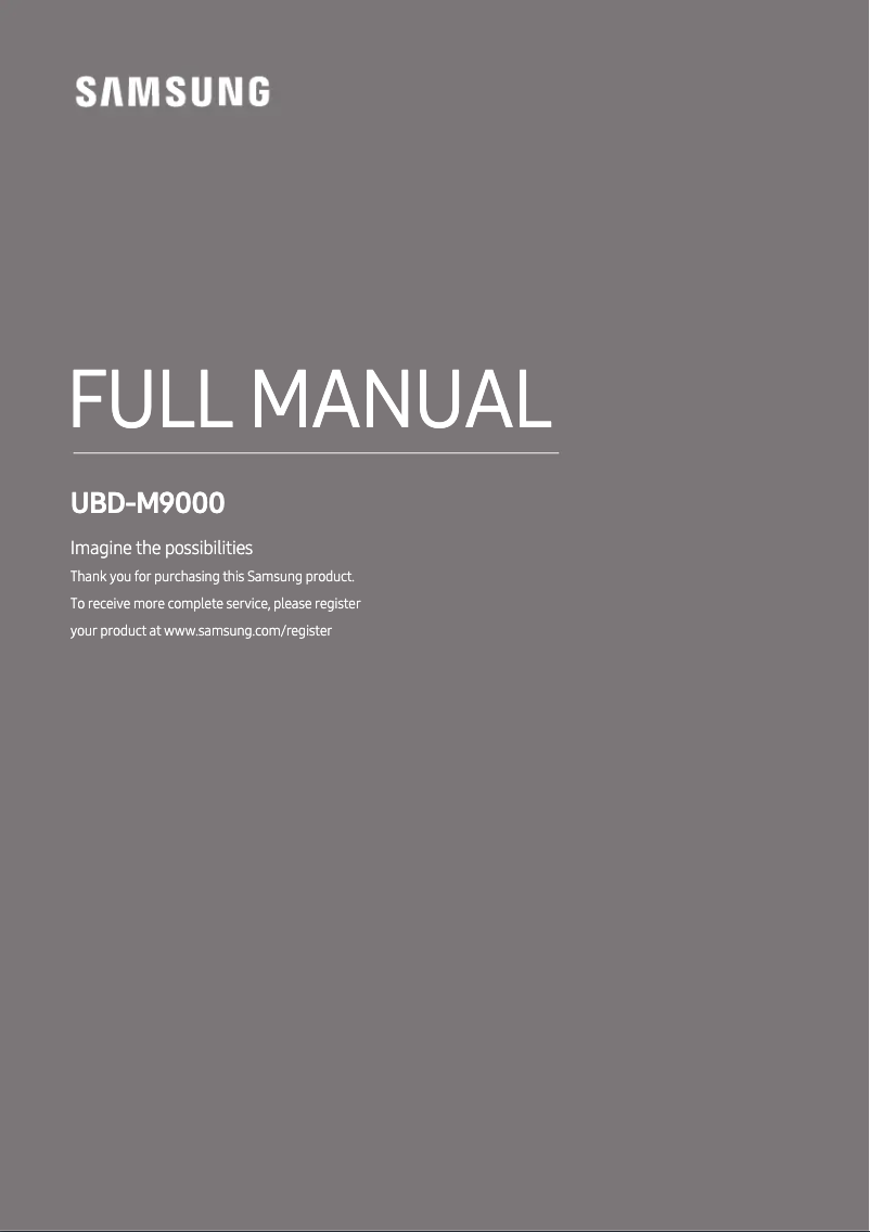 Page 1 of the manual User Manual Samsung UBD-M9000/XU