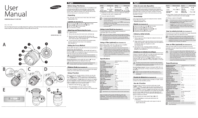 First page image of the manual for T85NB