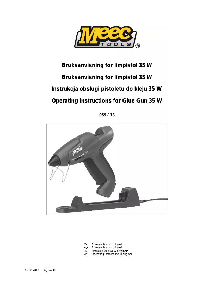 Page 1 de la notice Manuel utilisateur Meec Tools 059-113