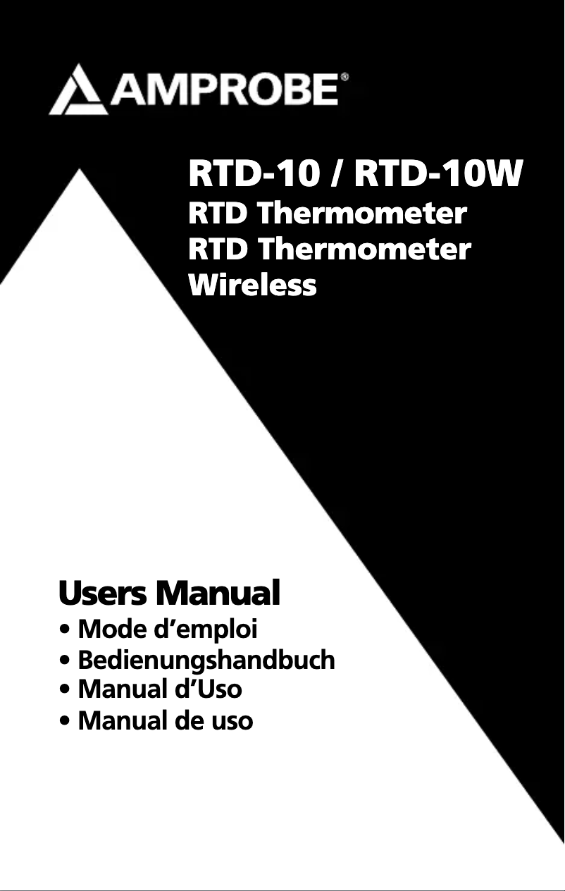 First page image of the manual for RTD-10