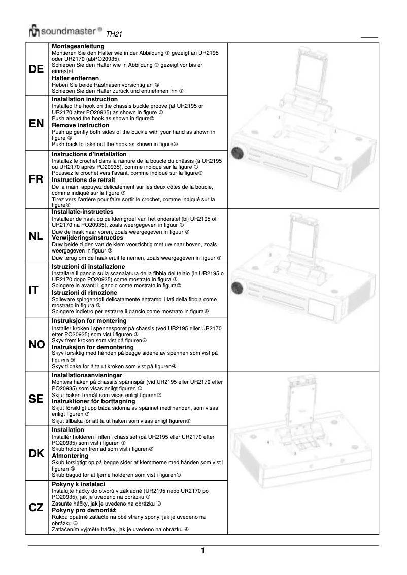 First page image of the manual for TH21