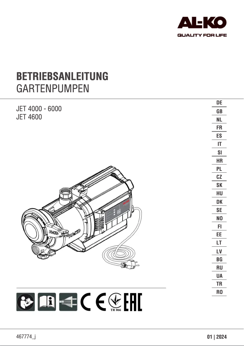 First page image of the manual for Jet 4000