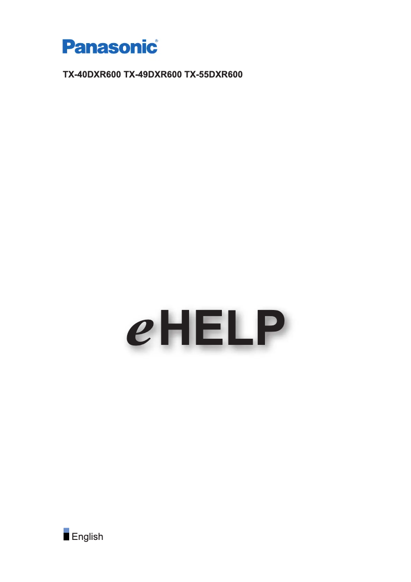 First page image of the manual for TX-40DXR600