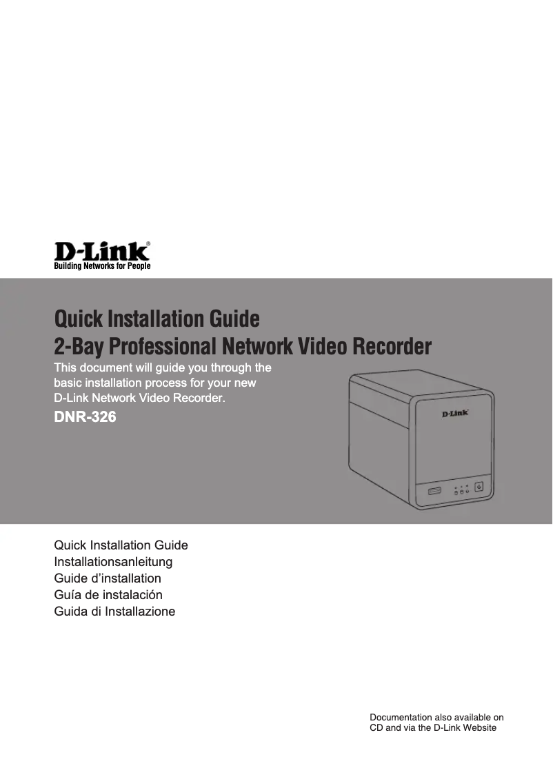 First page image of the manual for DNR-326