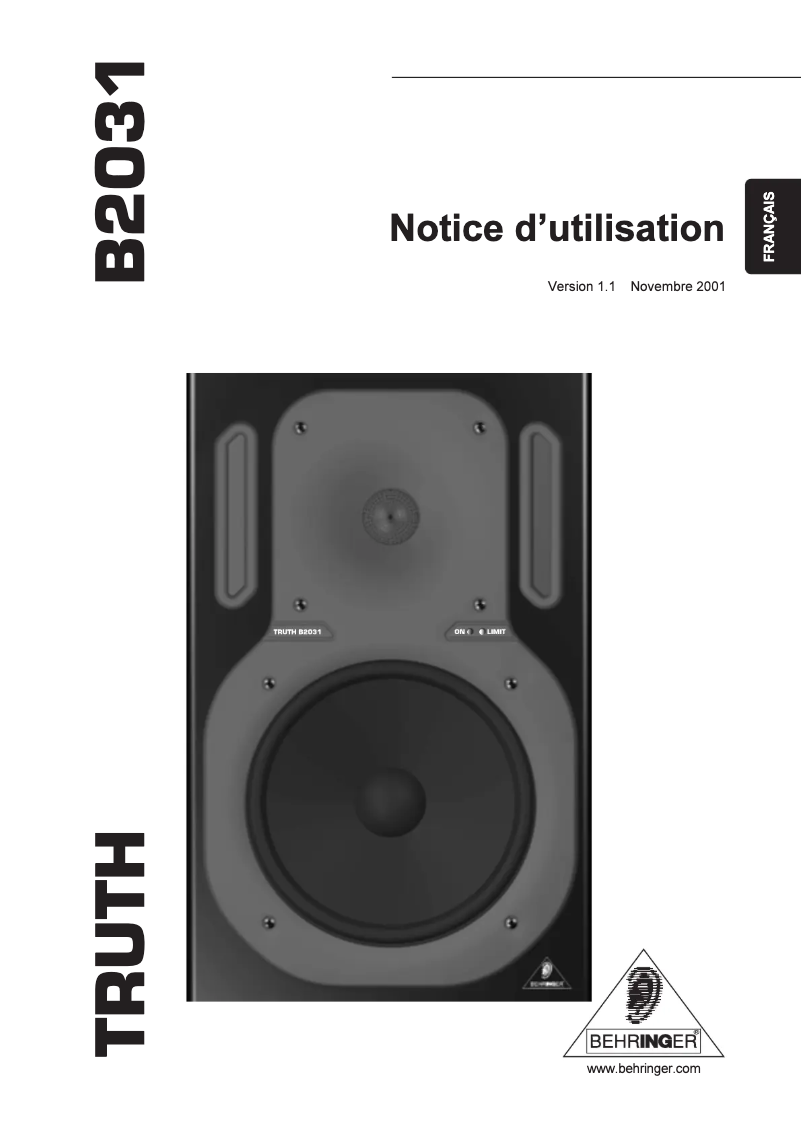 First page image of the manual for Truth B2031