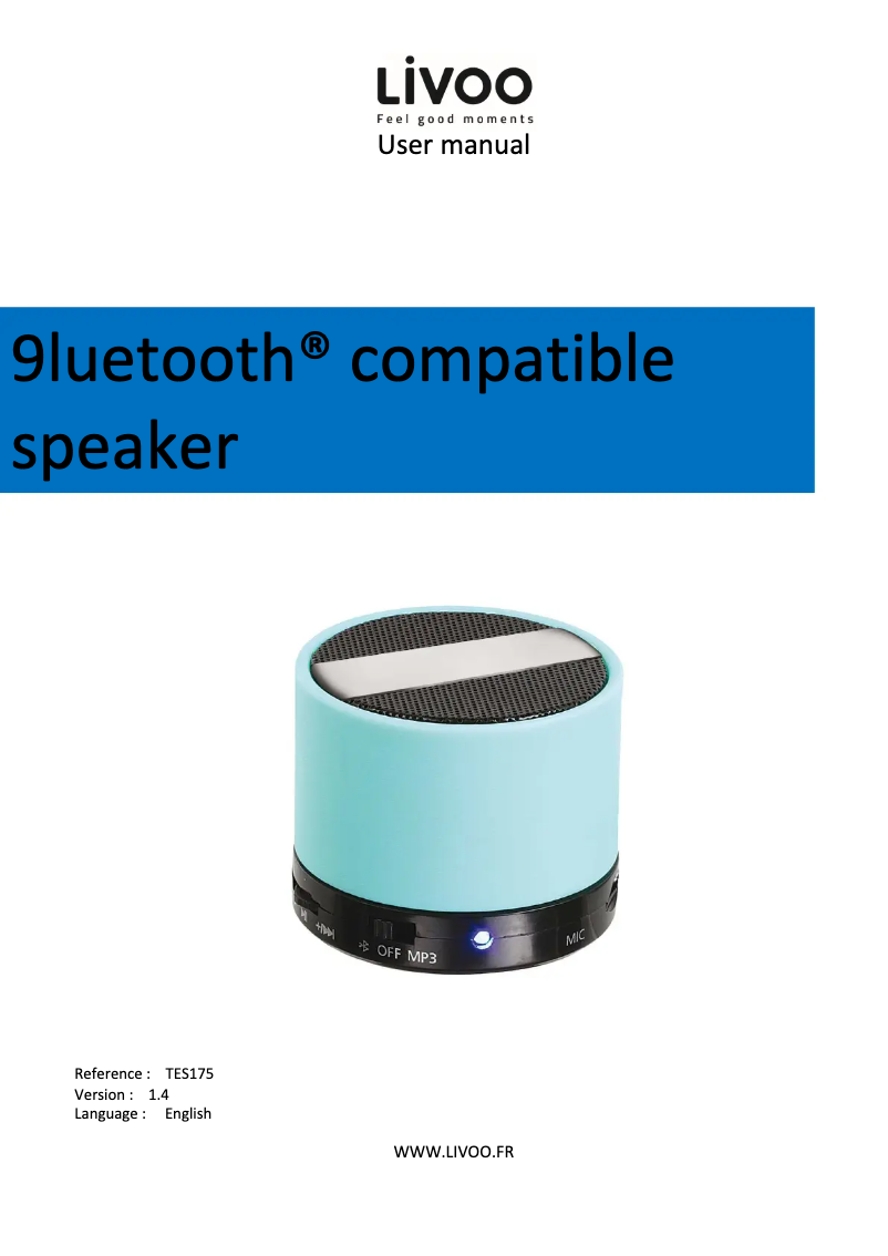 First page image of the manual for TES175