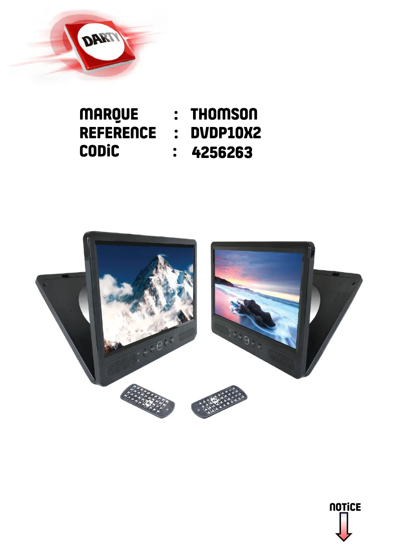 Page 1 of the manual User Manual Thomson DVDP10X2