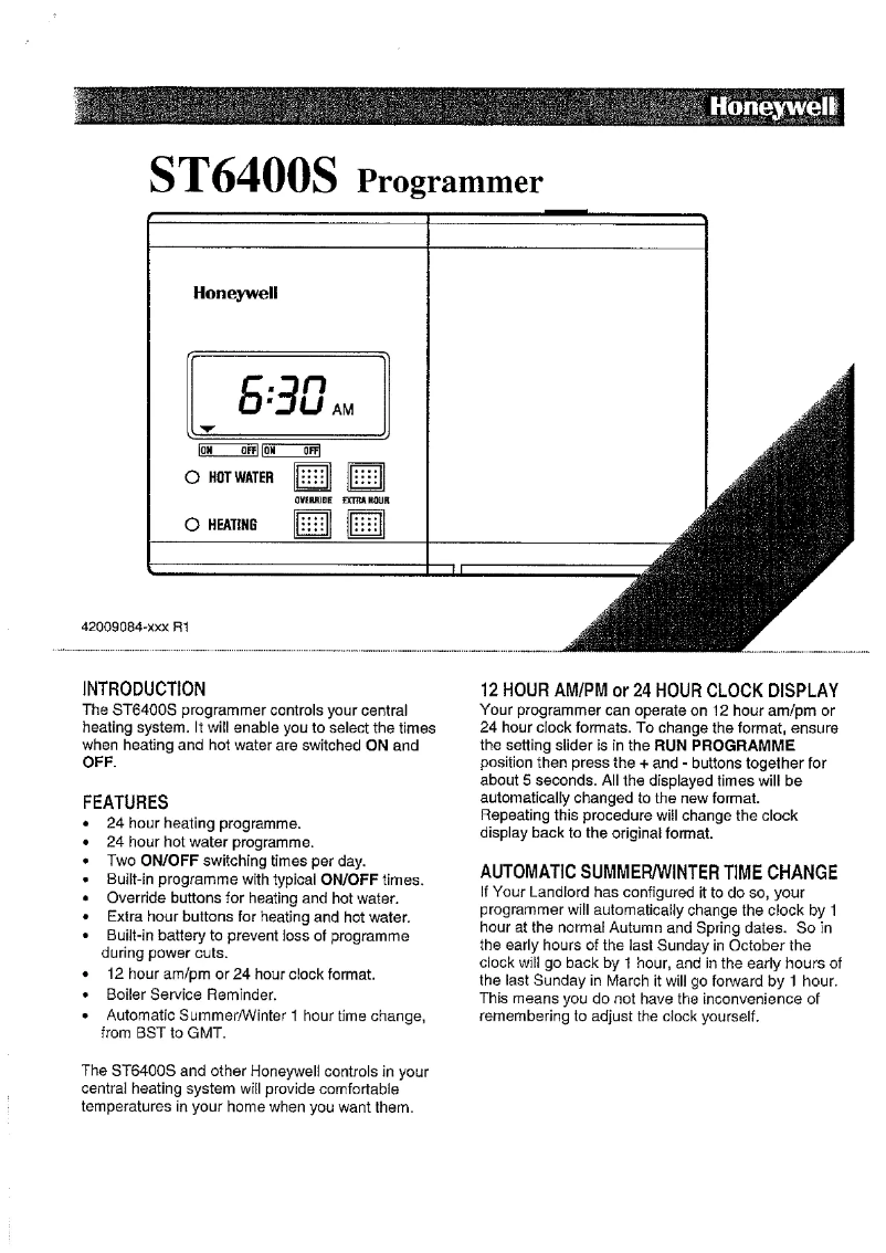 First page image of the manual for ST6400S