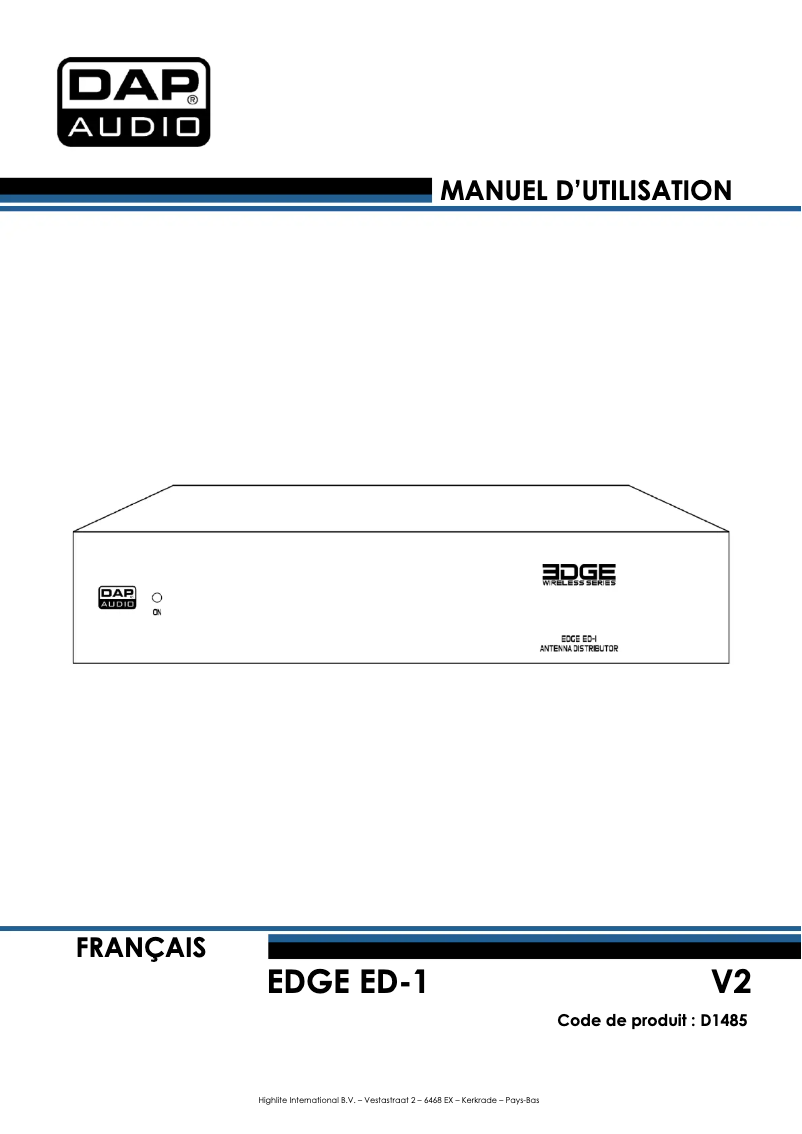 Page 1 de la notice Manuel utilisateur DAP-Audio EDGE ED-1