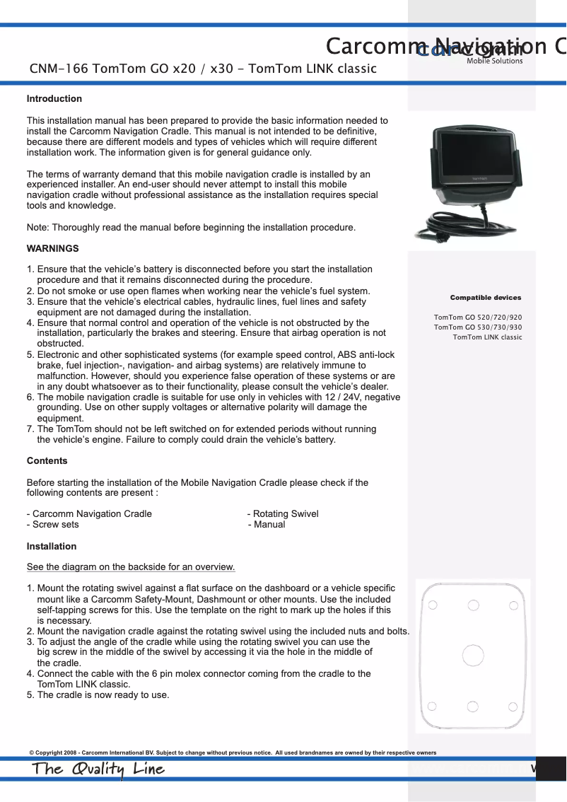 First page image of the manual for 42000166