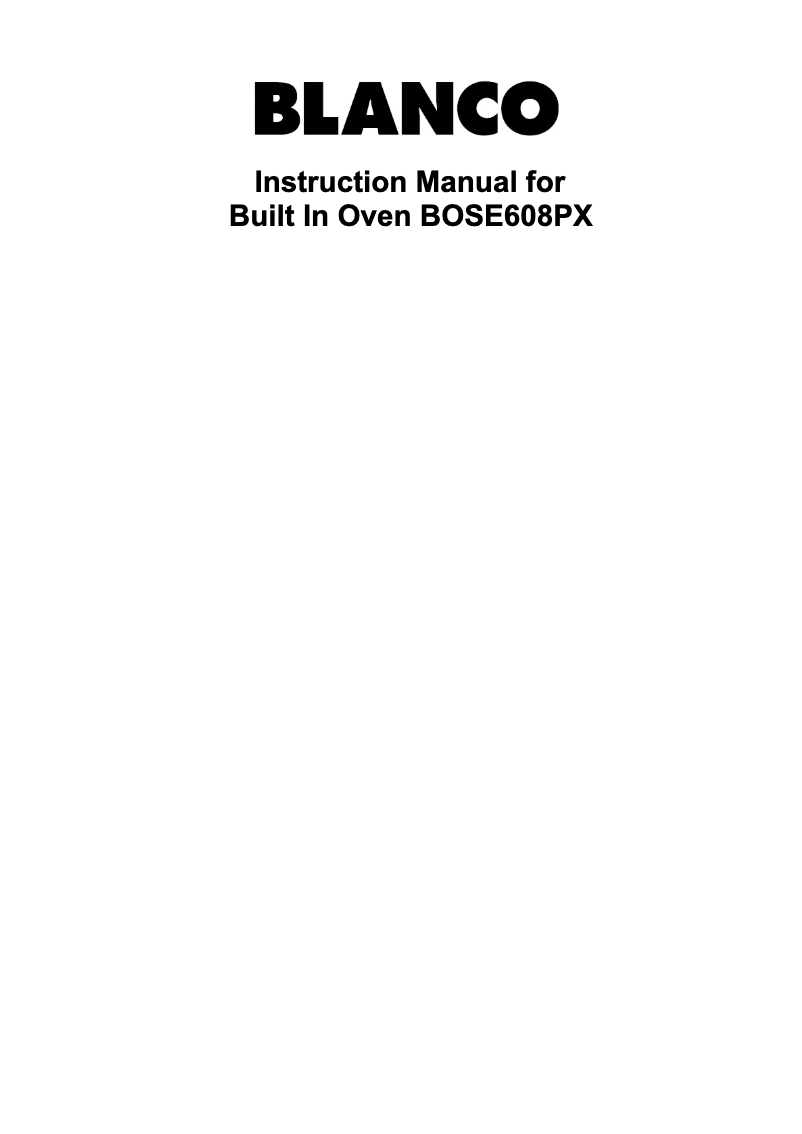 Page 1 of the manual User Manual BLANCO BOSE608PX