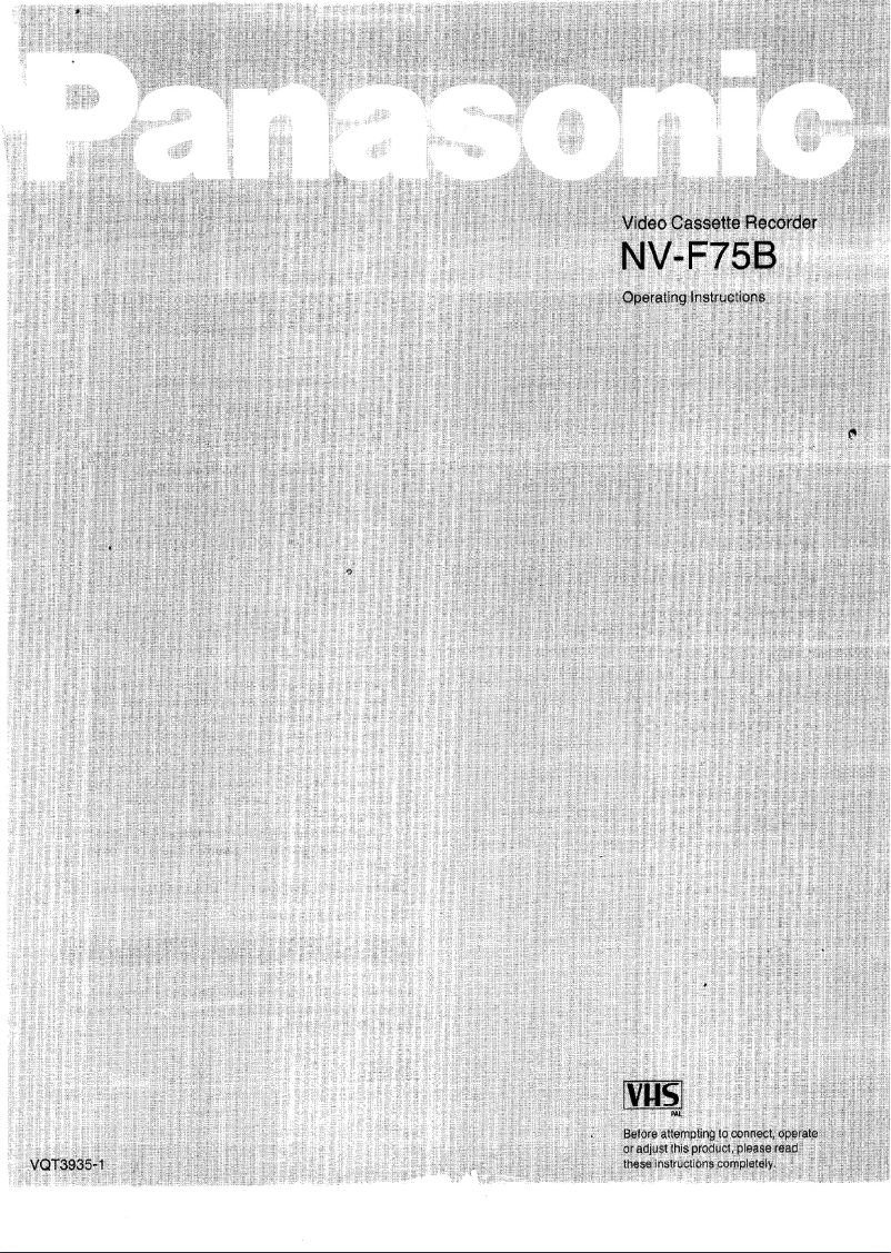 Page 1 of the manual User Manual Panasonic NV-F75