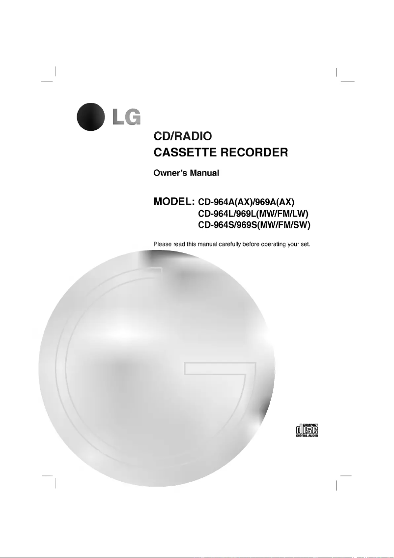 First page image of the manual for CD-964AX