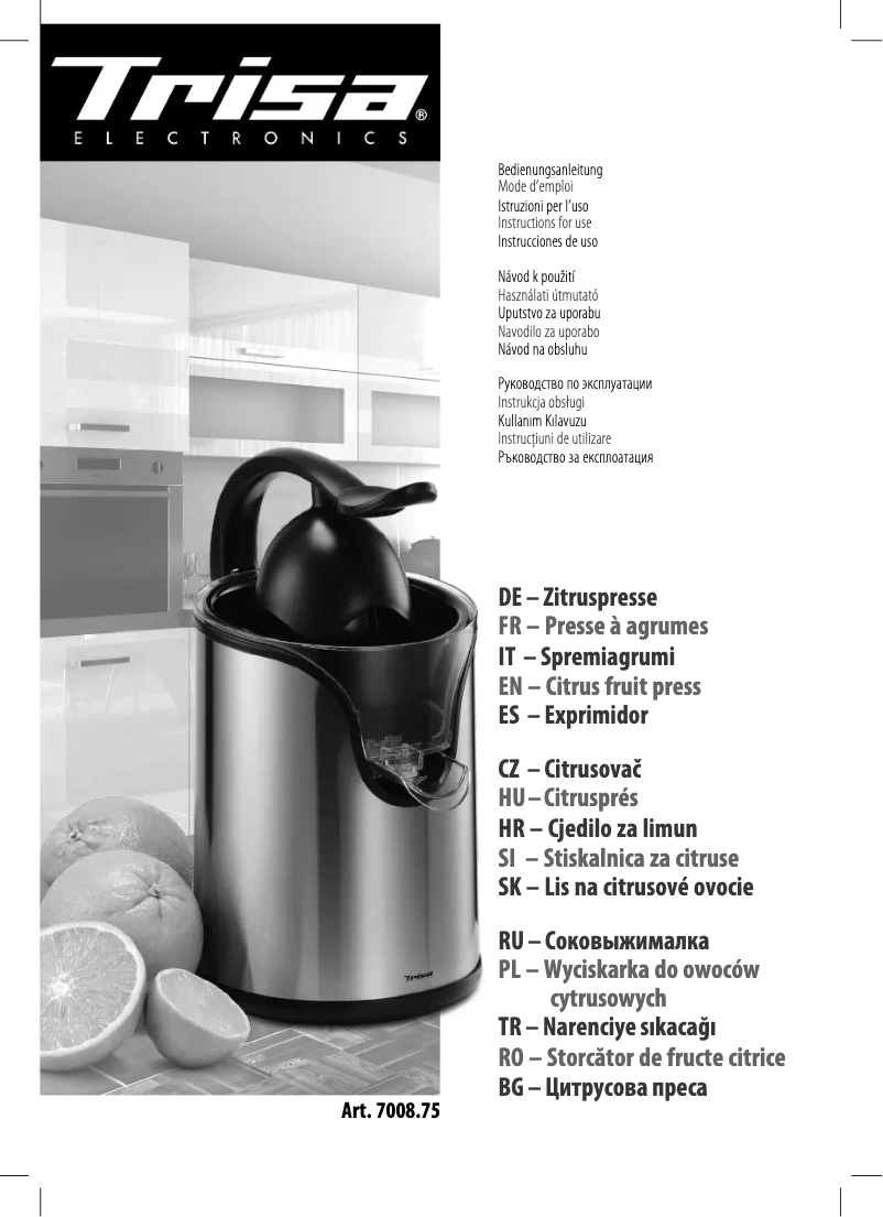 Page 1 of the manual User Manual Trisa Vital Press