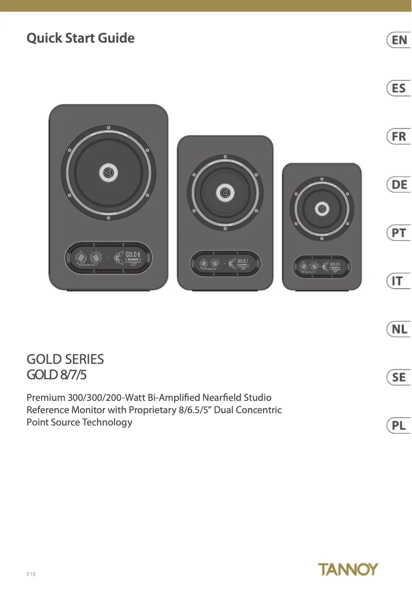 Page 1 of the manual Quick Start Guide Tannoy Gold 7