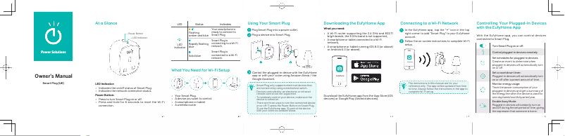 Image de la première page du manuel de l'appareil Smart Plug UK