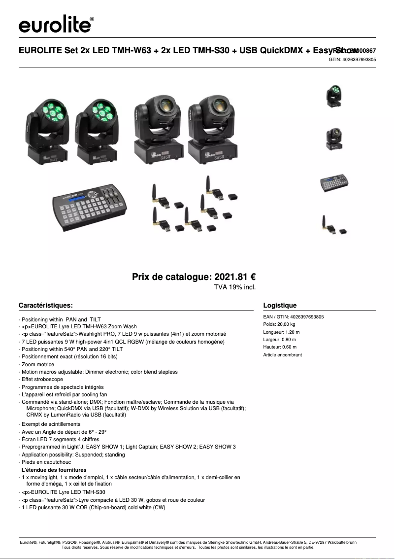 First page image of the manual for LED TMH-W63