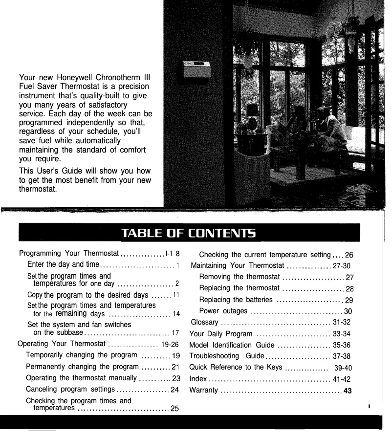 Page 1 of the manual User Manual Honeywell Chronotherm III T8611