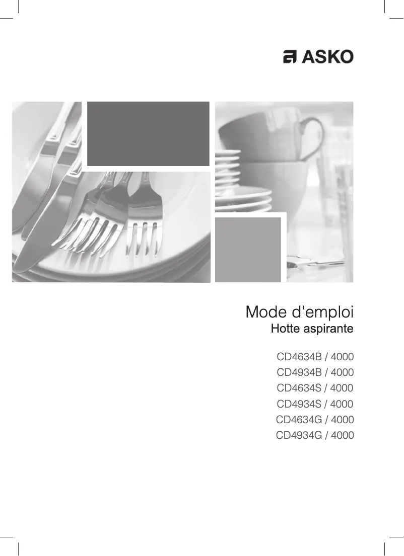 Page 1 of the manual User Manual Asko CD4934B