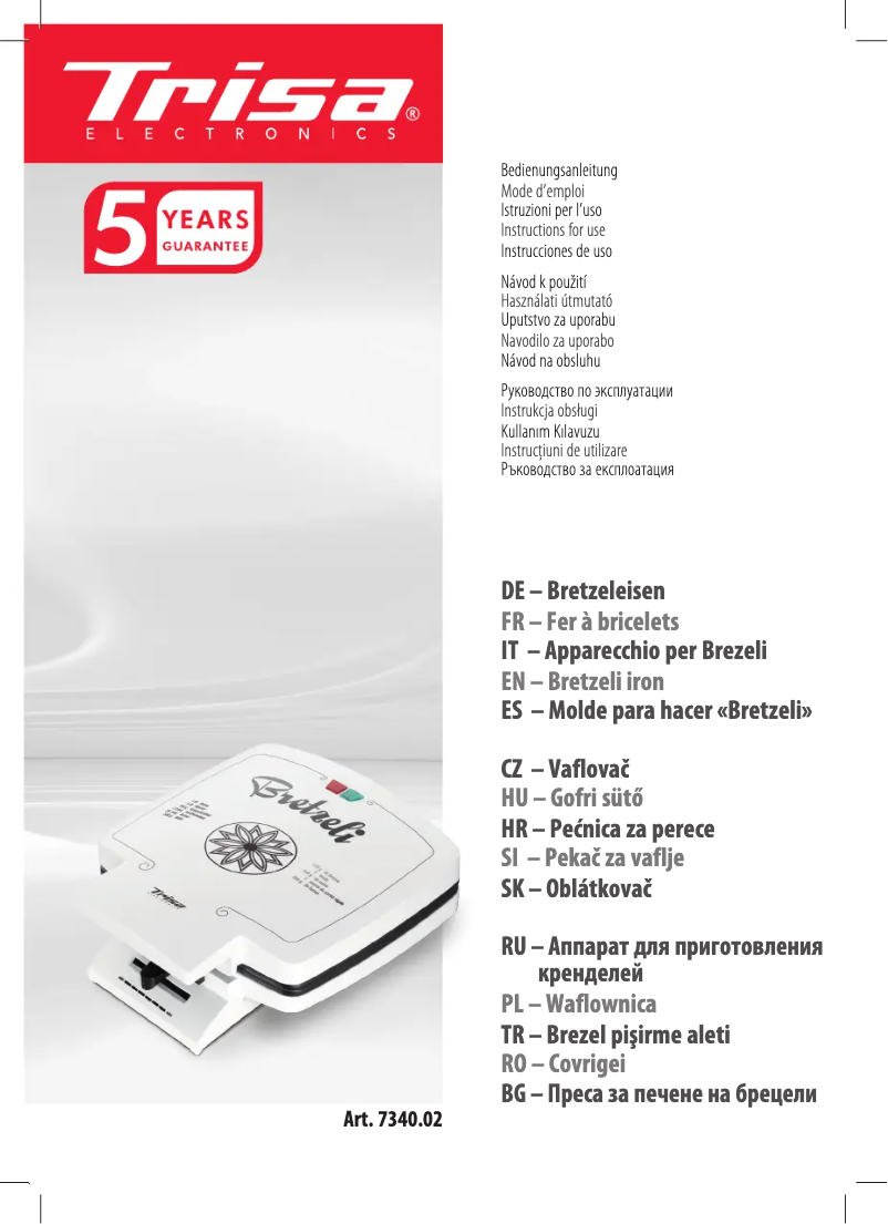 Page 1 of the manual User Manual Trisa Bricelet Classique 7340.02