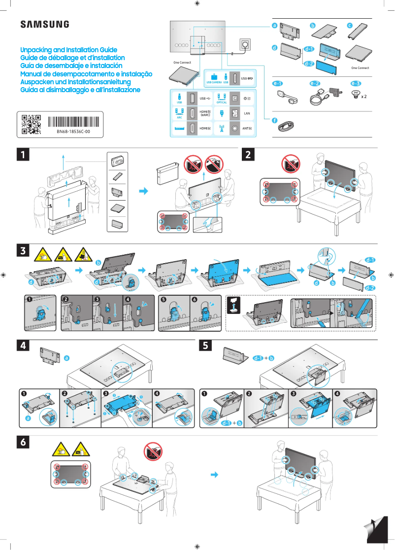 Page 1 of the manual Installation Guide Samsung QN65QN900DF