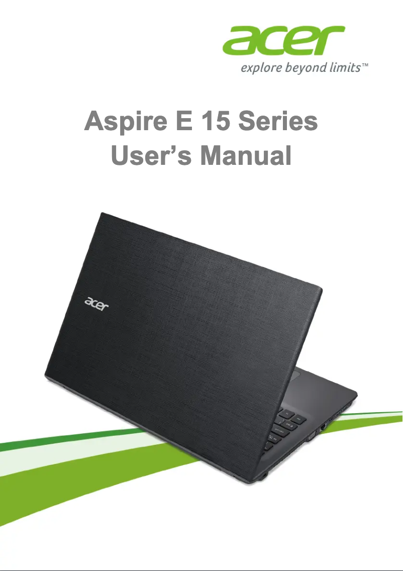 Page 1 of the manual User Manual Acer Aspire E15